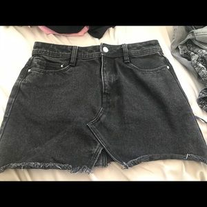 zara black denim skirt size small